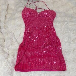 Alyce Paris Pink Sequin Mini Dress